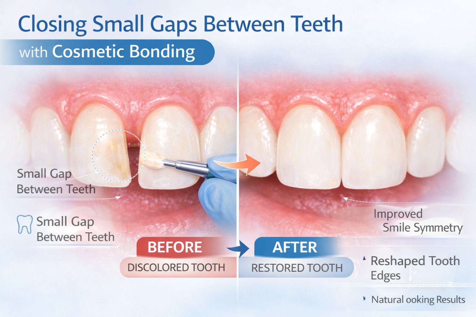 closing small gaps between teeth