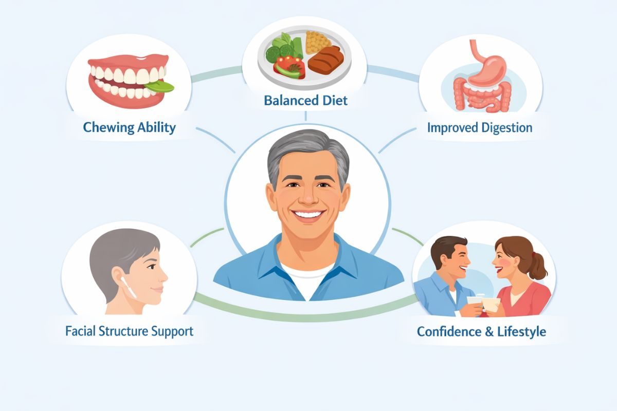 how dentures support everyday eating