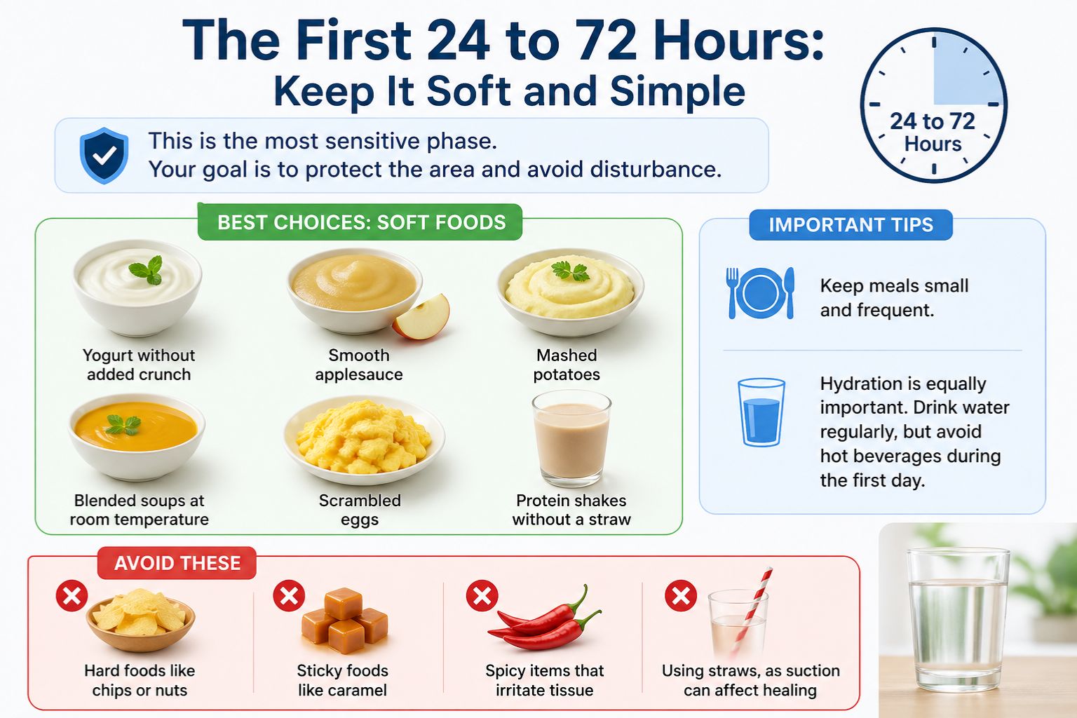 eat soft-simple foods after implants surgery